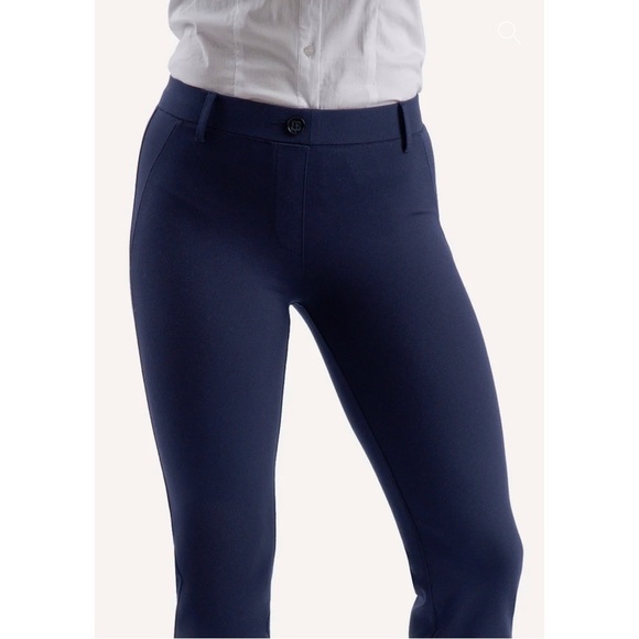 Betabrand Boot-Cut Class Yoga Dress Pant in Navy - Picture 2 of 12